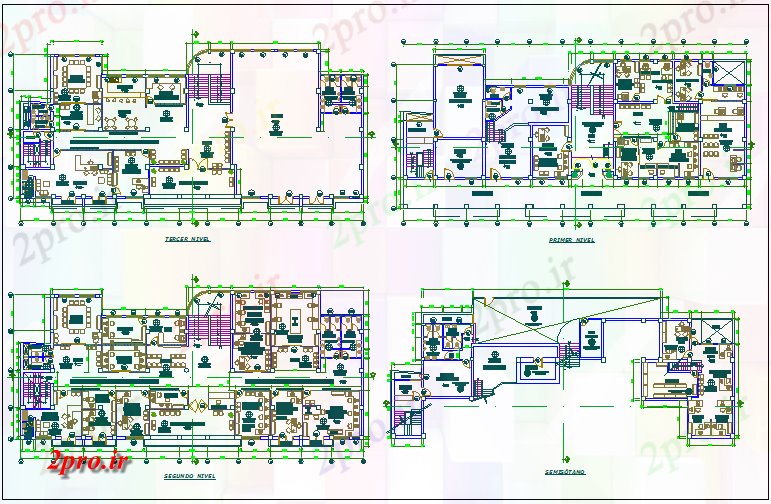 دانلود نقشه ساختمان دولتی ، سازمانی طرحی طبقه از شهرداری ساخت 16 در 38 متر (کد67921)