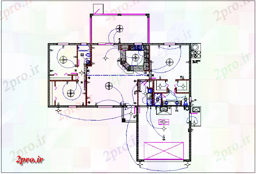 دانلود نقشه معماری خانه طراحی و برق و طراحی  جزئیات (کد67930)
