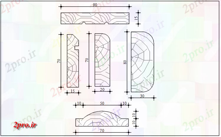 دانلود نقشه سایر بلوک ها طرحی چوبی جزئیات (کد67958)