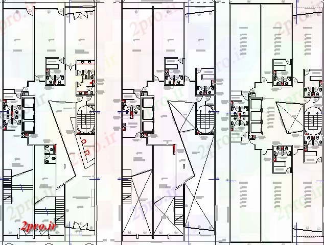 دانلود نقشه ساختمان اداری - تجاری - صنعتی جزئیات طرحی طبقه از دفتر چند کفپوش ساخت (کد67969)