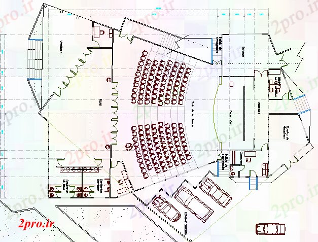 دانلود نقشه ساختمان دولتی ، سازمانی جزئیات طرحی شهرستان سالن سالن طرحی معماری 19 در 24 متر (کد68010)