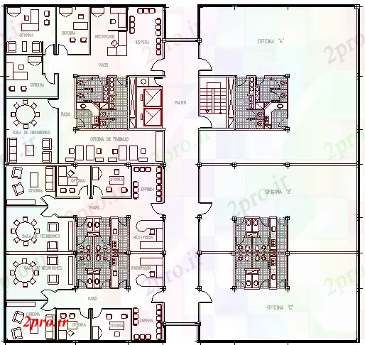 دانلود نقشه ساختمان اداری - تجاری - صنعتی طرحی ساختمان اداری اداری طرحی معماری جزئیات (کد68021)
