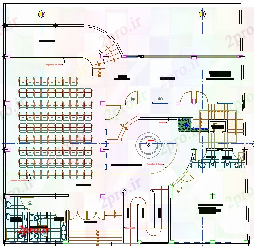 دانلود نقشه شرکت ، دفتر کار ، سازمان ، ادارهطرحی شهرداری دفتر شرکت طرحی معماری جزئیات 16 در 19 متر (کد68024)