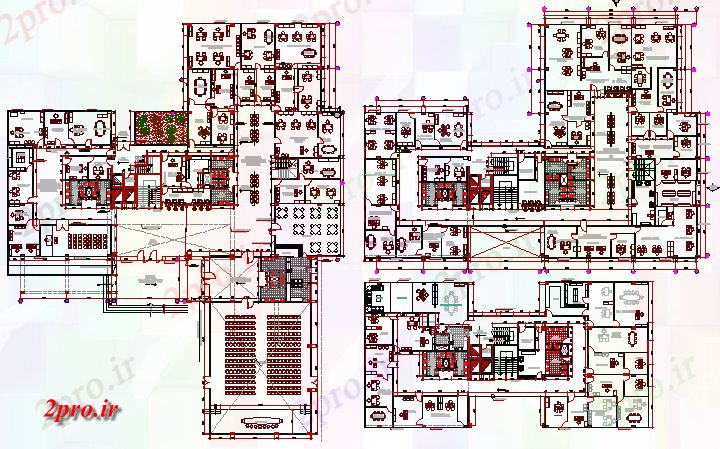 دانلود نقشه ساختمان اداری - تجاری - صنعتی زمین و طرحی طبقه اول طرحی از دفتر شهری ساخت (کد68034)
