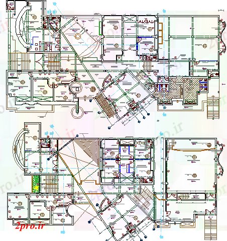 دانلود نقشه ساختمان اداری - تجاری - صنعتی مفصل طراحی طبقه از دولت شهری ساخت (کد68047)