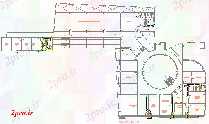 دانلود نقشه ساختمان اداری - تجاری - صنعتی نخست طرحی طبقه طرحی معماری دفتر شهری ساخت (کد68056)