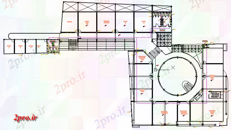 دانلود نقشه ساختمان اداری - تجاری - صنعتی طبقه سوم طراحی معماری دفتر شهری ساخت (کد68057)