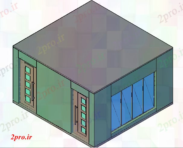 دانلود نقشه  شرکت ، دفتر کار ، سازمان ، ادارهکابین تریدی بالای صفحه  دفتر طراحی جزئیات (کد68079)