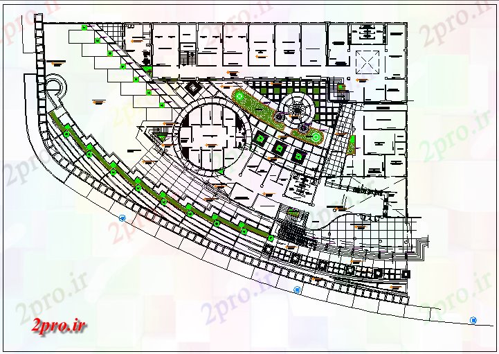دانلود نقشه ساختمان دولتی ، سازمانی چشم انداز از ساختمان شهرداری 24 در 41 متر (کد68137)