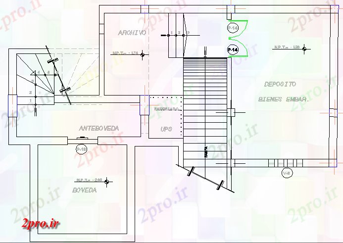 دانلود نقشه ساختمان دولتی ، سازمانی دولت شهرداری طراحی معماری دفتر جزئیات 16 در 22 متر (کد68146)