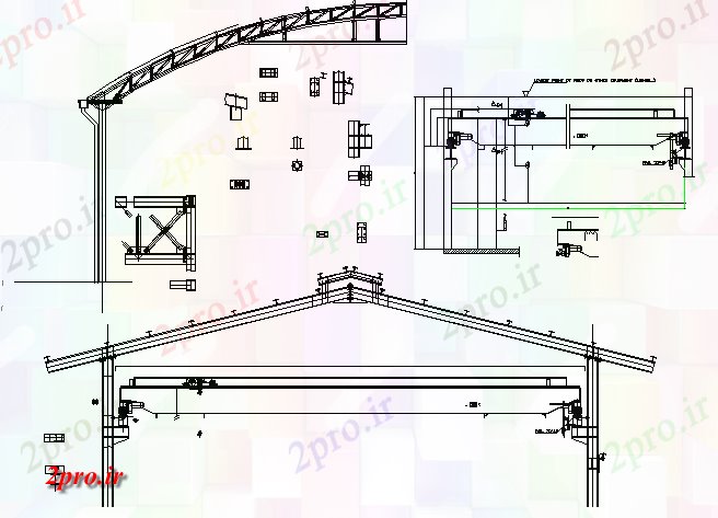 دانلود نقشه جزئیات ساخت و ساز راه حل عرشه سقف از فلز با ساخت و ساز جزئیات (کد68164)