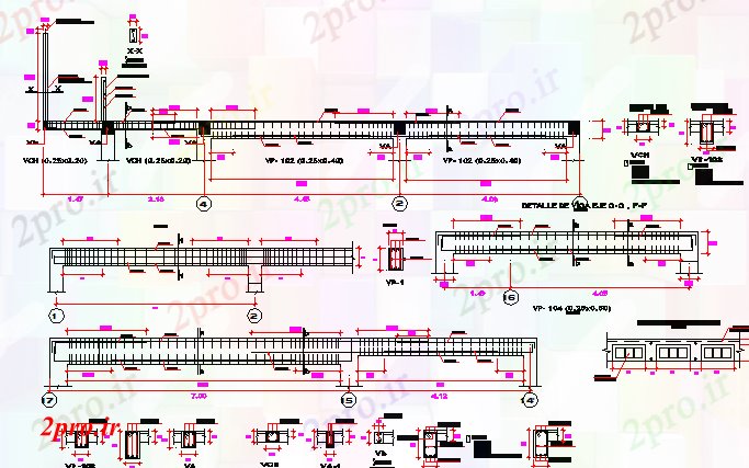 دانلود نقشه جزئیات تیر ساخت و ساز پرتو جزئیات پشتیبانی سقف ساختمان (کد68223)