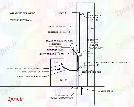 دانلود نقشه معماری الکترود نصب و راه اندازی اتصال مکانیکی جزئیات (کد68242)