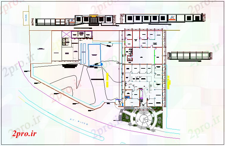 دانلود نقشه ستون  ستون در پلان و نما ساختمان شهرداری (کد68247)