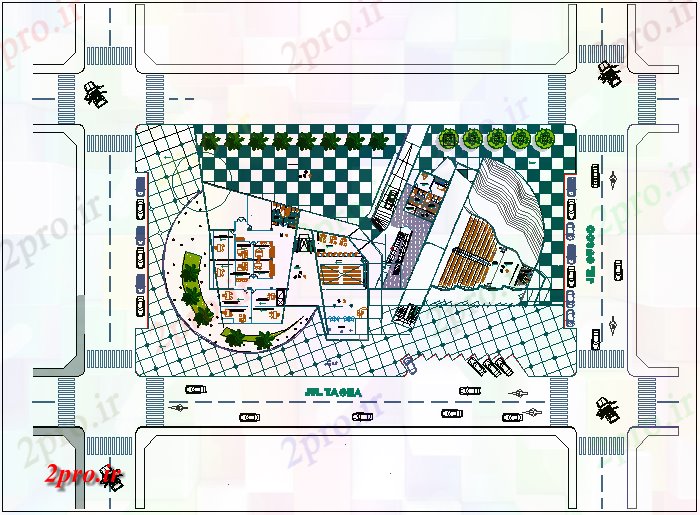 دانلود نقشه ساختمان دولتی ، سازمانی ساختمان شهرداری چشم انداز 33 در 72 متر (کد68266)
