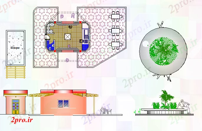 دانلود نقشه باغ  شخصیعناصر تزئینی پروژه معماری (کد68326)