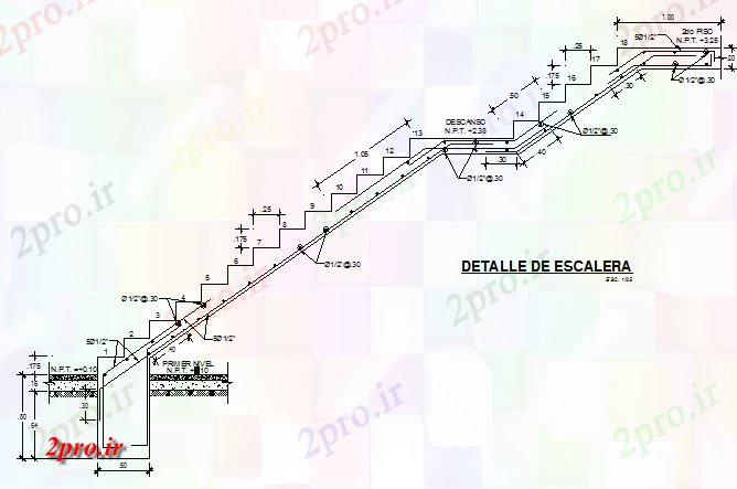 دانلود نقشه جزئیات ساخت و ساز راه پله و ساخت و ساز جزئیات از خانه (کد68336)