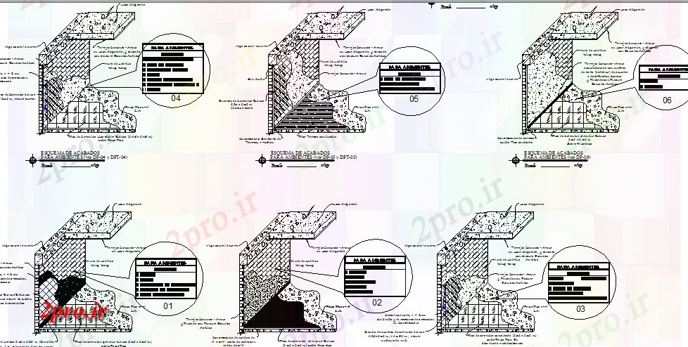 دانلود نقشه جزئیات ساخت و ساز کف و دیوار پس از اتمام ساخت و ساز کلینیک  جزئیات (کد68353)