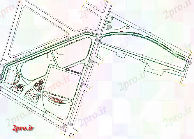 دانلود نقشه جاده و پل پل چوبی بر طرحی سایت جریان جزئیات (کد68374)