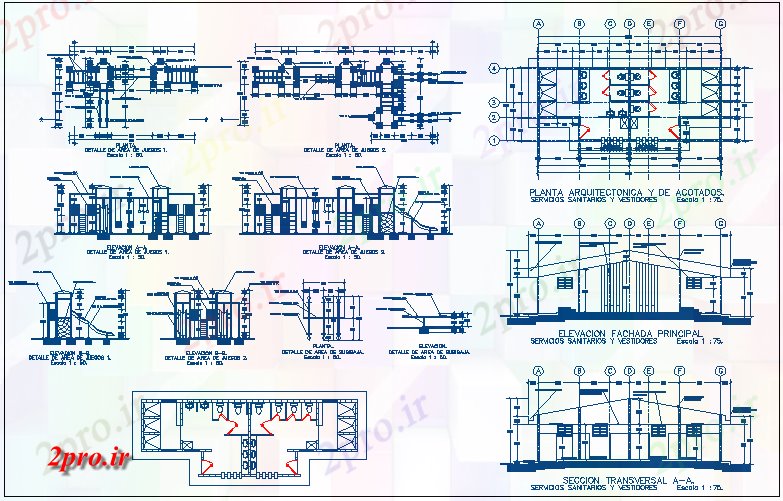دانلود نقشه ورزشگاه ، سالن ورزش ، باشگاه ورزشی فوتبال بازی مرکز پروژه معماری  دقیق  (کد68399)