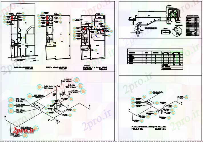 دانلود نقشه جزئیات ساخت و ساز طلوع ایزومتریک سطح (کد68412)