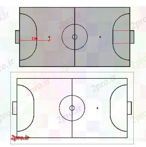 دانلود نقشه ورزشگاه ، سالن ورزش ، باشگاه محوطه زمین از توپ پا زمین (کد68455)