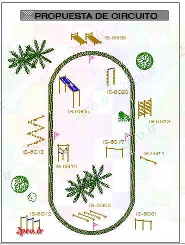 دانلود نقشه ورزشگاه ، سالن ورزش ، باشگاه ورزشی تجهیزات زمینی پروژه معماری (کد68460)