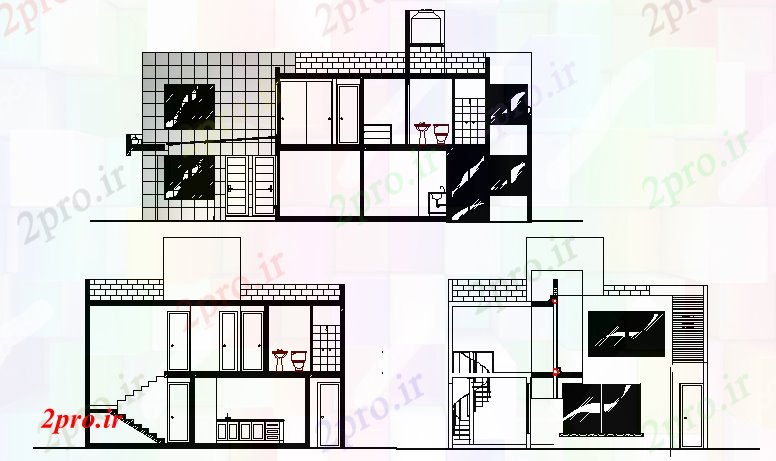 دانلود نقشه مسکونی  ، ویلایی ، آپارتمان  همه طرفه  فرم تک خانواده پروژه خانه (کد68461)