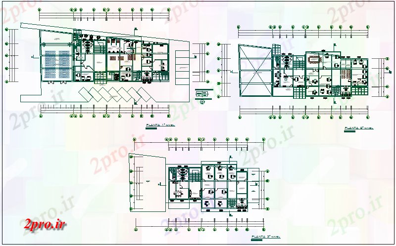 دانلود نقشه ساختمان اداری - تجاری - صنعتی طراحی های مختلف از دفتر (کد68474)
