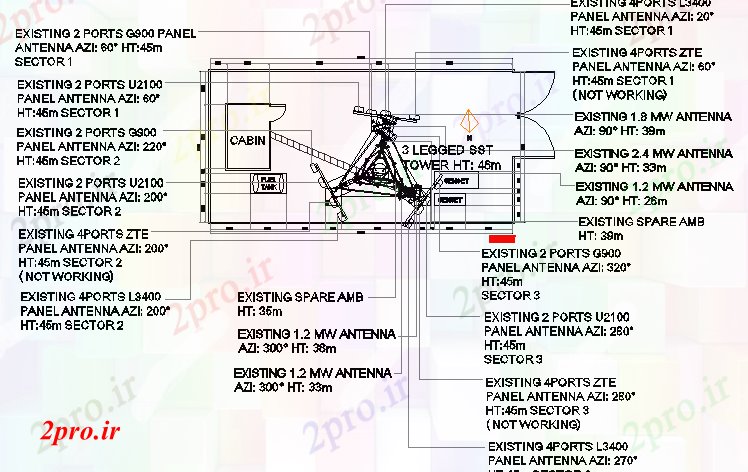 دانلود نقشه معماری کابین نصب و راه اندازی برق با ساختار برج برق (کد68481)