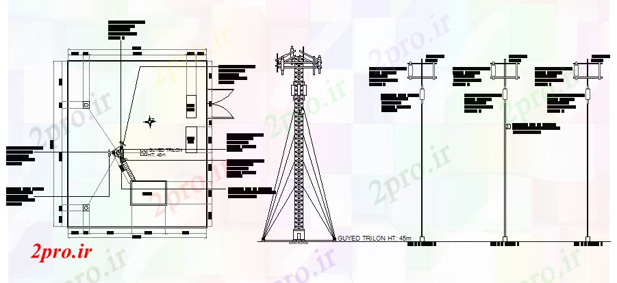 دانلود نقشه معماری جزئیات ساختار کابین برج را با نصب و راه اندازی برق جزئیات (کد68499)