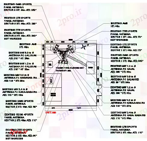 دانلود نقشه معماری کابین و ساختار جزئیات منطقه برج برق جزئیات (کد68521)