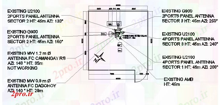 دانلود نقشه معماری جزئیات کابین Danao منطقه برج برق (کد68530)