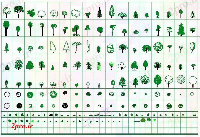 دانلود نقشه باغ درخت و طراحی کارخانه بلوک های تزئینی برای باغ  (کد68544)