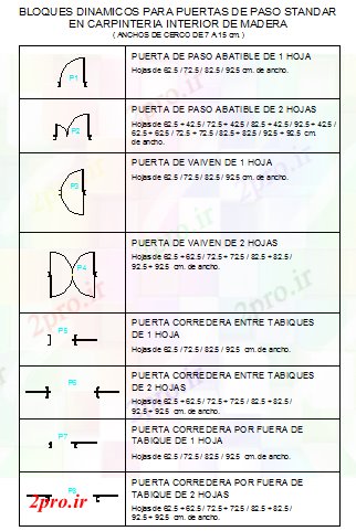 دانلود نقشه جزئیات طراحی در و پنجره  بلوک های پویا برای درب گام اندارد  (کد68570)