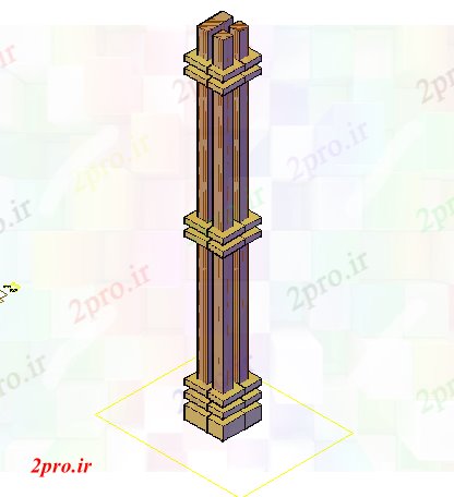 دانلود نقشه ستون طراحی تریدی از نوع سنتی  ستون  (کد68578)