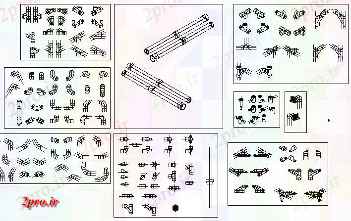 دانلود نقشه جزئیات لوله کشی لوله کشی و تجهیزات بلوک مشترک طراحی (کد68585)