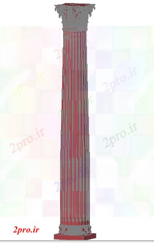 دانلود نقشه ستون طراحی تریدی از ستون های تزئینی (کد68588)