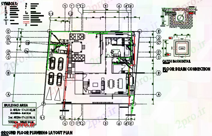 دانلود نقشه جزئیات لوله کشی لوله کشی طرحی در زمین طرحی طبقه جزئیات (کد68617)