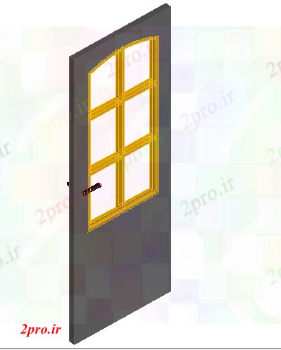 دانلود نقشه درب و پنجره درب طراحی تریدی تک خانه جزئیات (کد68649)