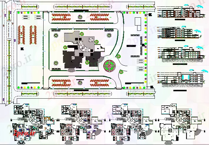 دانلود نقشه بیمارستان -  درمانگاه -  کلینیک چند طبقه شهرستان پروژه معماری بیمارستان جزئیات (کد68654)