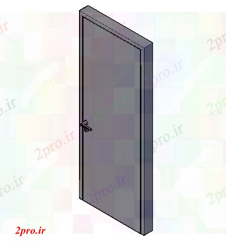 دانلود نقشه درب و پنجره طراحی تریدی از درب حمام جزئیات (کد68665)