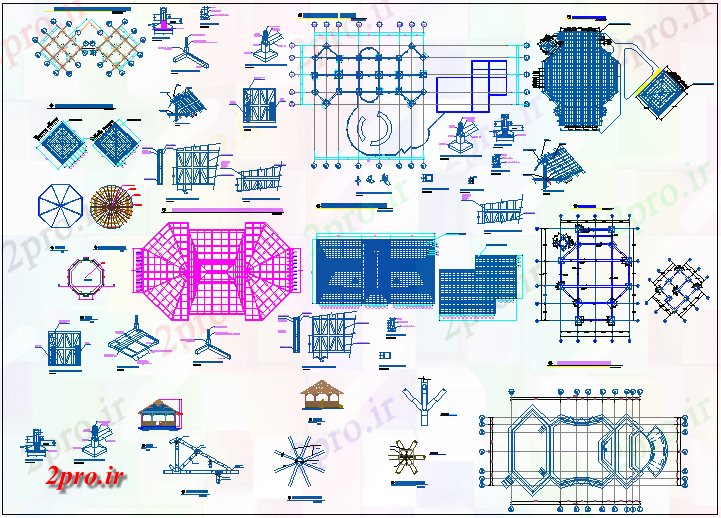 دانلود نقشه باغ گرد در مورد کلاه فرنگی پروژه معماری و جزئیات کامل (کد68713)