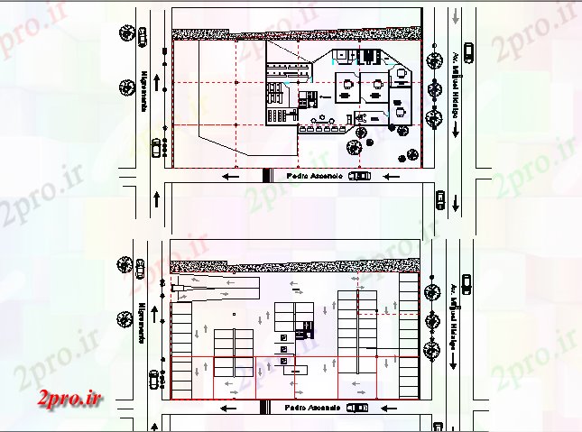 دانلود نقشه ساختمان اداری - تجاری - صنعتی طرحی طبقه و طراحی معماری یک دفتر 30 در 55 متر (کد68717)