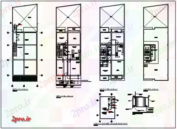 دانلود نقشه ساختمان اداری - تجاری - صنعتی طرحی مسکونی جزئیات 8 در 17 متر (کد68839)