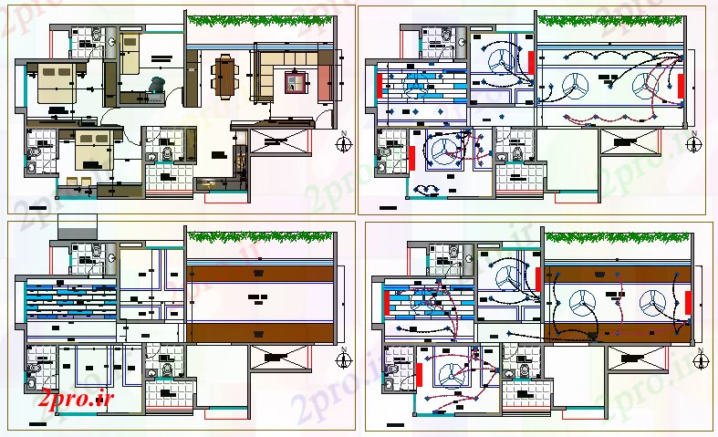 دانلود نقشه مسکونی ، ویلایی ، آپارتمان پروژه مفصل معماری از یک خانواده خانه 35 در 61 متر (کد68858)