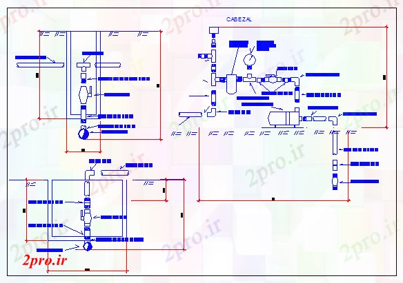 دانلود نقشه جزئیات لوله کشی جزئیات آبیاری و سیستم لوله کشی حمام (کد68884)