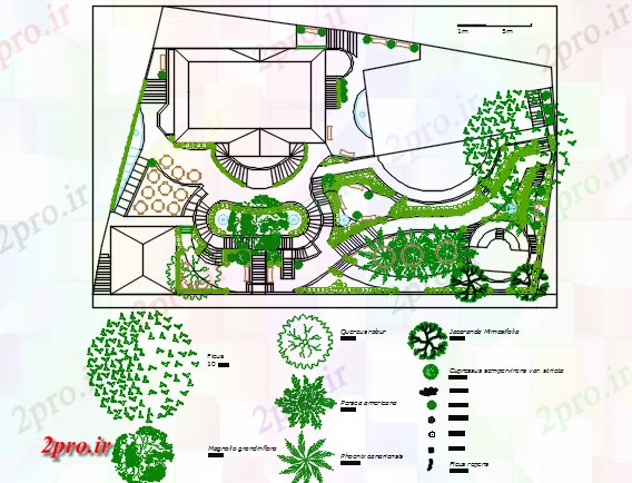 دانلود نقشه باغ شخصیزمین sceping منطقه باغ جزئیات 32 در 48 متر (کد69045)