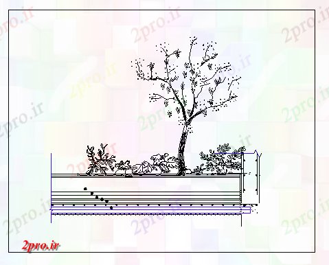 دانلود نقشه جزئیات ساخت و ساز موج نو با کاشت درخت جزئیات (کد69091)