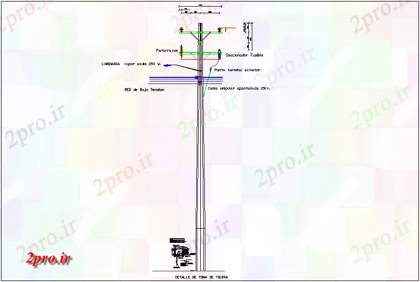 دانلود نقشه جزئیات ساختار برج سودمند یک فاز نصب و قرار ساختار (کد69158)